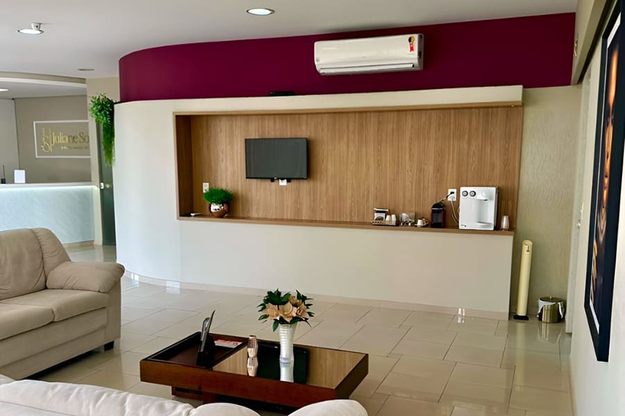 Recepção da clínica de harmonização facial